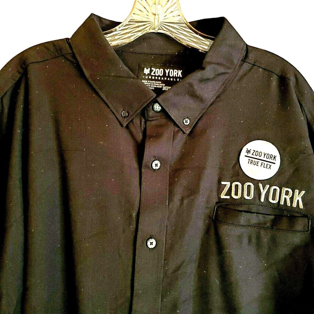 Zoo York Unbreakable Speckled Black Button Down Long Sleeve Shirt Size XL New